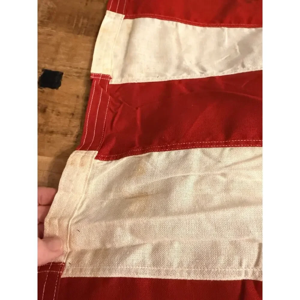 Vintage 48 Star Valley Forge American Flag 5x9.5 Sewn Stitched Stars Cotton WWII